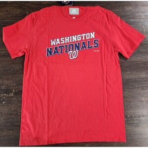 Washington‎ Nationals Majestic Men's T-Shirt Large Red MLB NWT